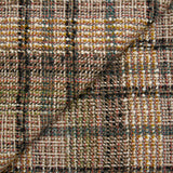 Tweed de laine mélangée Clémence ligne noire et canard fond beige et blanc