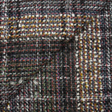 Tweed de laine mélangée Garance fond marron et marine
