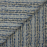 Tweed de laine mélangée lurex argent Carmen beige et bleu