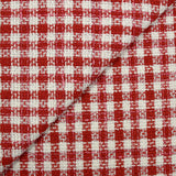 Tweed de polyester à carreaux rouge et blanc