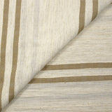 Viscose et coton rayé en relief taupe fond écru naturel