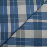 Viscose imprimée à carreaux gris et bleu barbeau