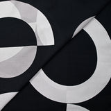 Viscose imprimée cercle gris fond noir