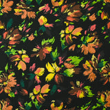 Viscose imprimée gribouillis de fleurs fond noir