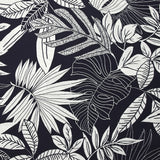 Viscose imprimée nature en négatif fond bleu nuit