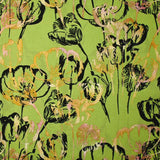 Viscose imprimée ombre de tulipes fond vert