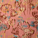 Viscose imprimée ombre de tulipes fond vieux rose
