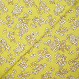 Viscose imprimée printanière blanc cassé fond jaune soufre