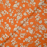 Viscose imprimée printanière blanc cassé fond orange