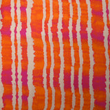 Viscose imprimée rayée effet tie & dye orange et fuchsia