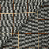 Laine mélangée thermocollée ligne marron et beige fond chevrons