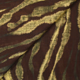 Voile de coton imprimé animal fond marron