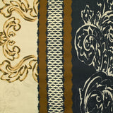 Voile de coton imprimé patrimoine fond café