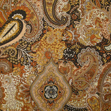 Voile de viscose imprimé cachemire automnale jaune fond marron