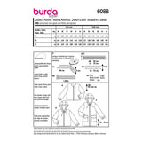 Patron Burda n°6088: Veste et manteau