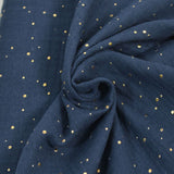 Double gaze marine confettis doré