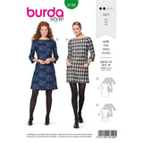 Patron Burda n°6149: Robe semi-ajustée encolure bateau femme
