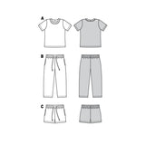 Patron Burda n°9288: Pyjama coordonné enfant