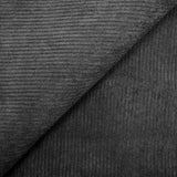 Velours polyester côtelé noir