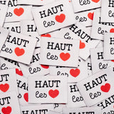 Étiquettes tissées  "Haut les Coeurs " x 5