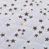 Cotton dive matte taupe stars and anise green per meter