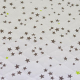 Cotton dive matte taupe stars and anise green per meter
