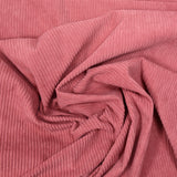 Velours polyester côtelé vieux rose