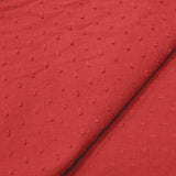 Voile de coton Plumetis rouge