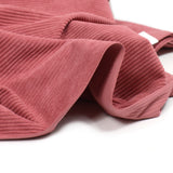 Velours polyester côtelé vieux rose