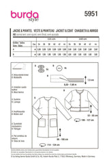 Patron Burda n°5951 : Veste & Manteau