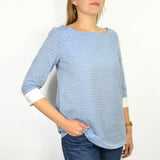 Voile de coton Plumetis ciel