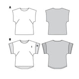Patron Burda n°6445: Tee-shirt encolure ronde