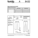 Patron Burda n°6432: Pantalon évasé