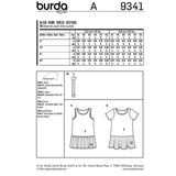 Patron Burda n°9341: Robe Tee-shirt enfant