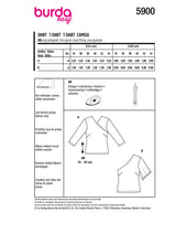 Patron Burda n°5900 : T-shirt