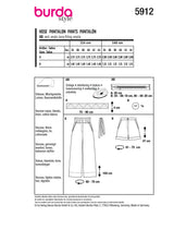 Patron Burda n°5912 : Pantalon