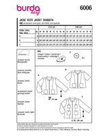 Patron Burda n°6006 : Veste