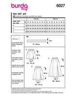 Patron Burda n°6027 : Jupe