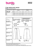 Patron Burda n°6032 : Pantalon