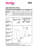 Patron Burda n°6035 : Pantalon
