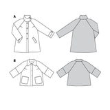 Patron Burda n°6372: Veste raglan