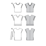 Patron Burda n°6204 : T-shirt façon blouse