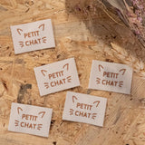 Étiquettes tissées  "Petit Chat" x 5