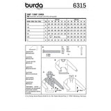 Patron Burda 6315 - Sweat-shirt à capuche