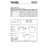 Patron Burda 9322- T-shirt facile