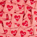 Étiquettes tissées  "Joli Coeur" x 5