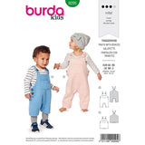 Patron Burda n°9295: Salopette entrejambe boutonnée enfant