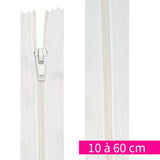 Fermeture nylon non-séparable de 10 à 60 cm blanc