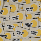 Étiquettes tissées  "Dolce vita" x 5
