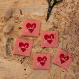 Étiquettes tissées  "Joli Coeur" x 5